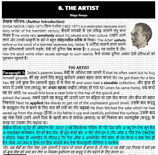 essay about artist in hindi